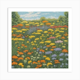 Silent Spring Garden Flowers Art Print 2 Art Print