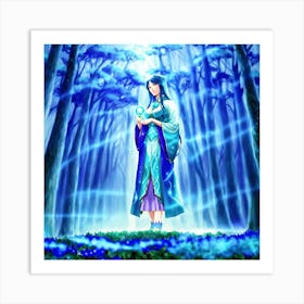 Girl In The Forest Art Print