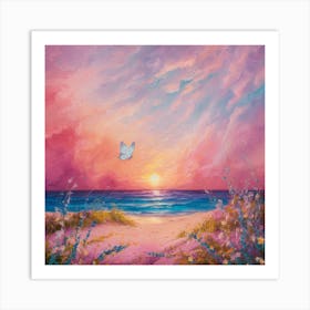 Sunset At The Beach 3 Art Print