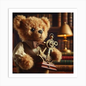 Teddy Bear With Compass 2 Art Print