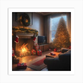 Christmas Tree In The Living Room 86 Art Print