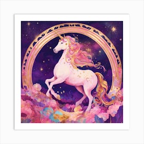 Unicorn In A Circle Art Print