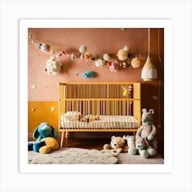 A Photo Of A Baby Crib With A Baby Sleeping In It 6 Art Print