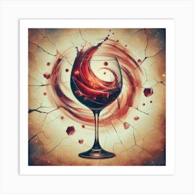 A glass of red wine 4 Art Print