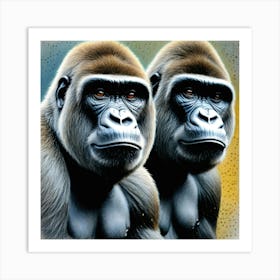 Two Gorillas Painting Art Print