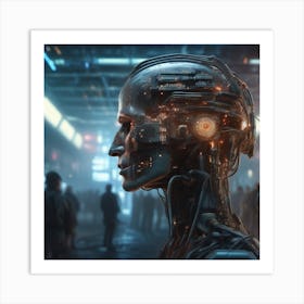 Robot In A City 3 Art Print