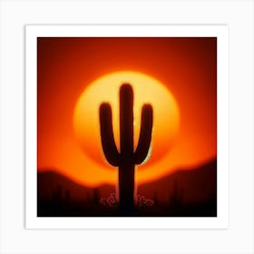 Sunset Cactus Art Print