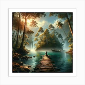 Pier In The Jungle Art Print