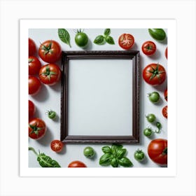 Blank Frame With Tomatoes 1 Art Print