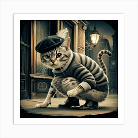 A Captivating Illustration Of A Stylish Sneaky Cat Y2brlbkisfumdy5lqtxpta 8j3b5dt8rkwi4zvmhrvoba Art Print