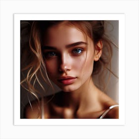 Portrait Of A Beautiful Girl Art Print