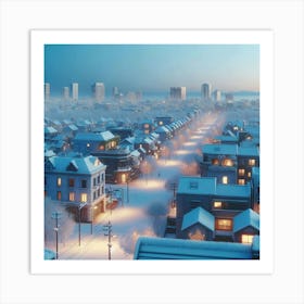 Winter City Stock Art Print