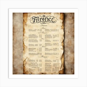 Restaurant Menu Art Print