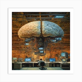 Brain In A Computer Art Print
