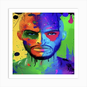 A Man in vibrant colours Art Print