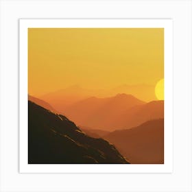 Sunset On A Mountain Art Print