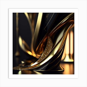 Gold And Black Design Art Print