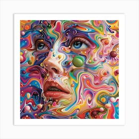 Psychedelic Face 1 Art Print