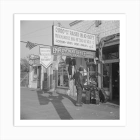 Luggage With Transient In Front, Grand Forks, North Dakota By Russell Lee Art Print