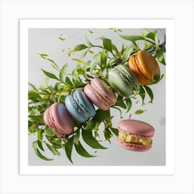 Macaron Plant Cream & Green (1) Art Print