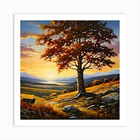 Sunset In Scotland Art Print