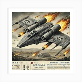 A Sleek Starfighter Named Vx S4 Acid Storm, Design Art Print