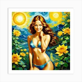 Girl In A Bikinifggg Art Print