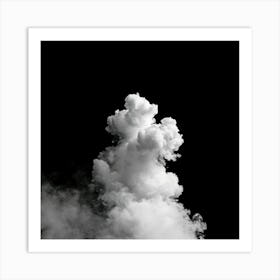 White Smoke On Black Background With Copy Space 6 Art Print