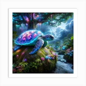 Psychedelic Sea Turtle Art Print