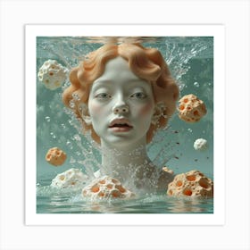 Woman In The Water Art Print