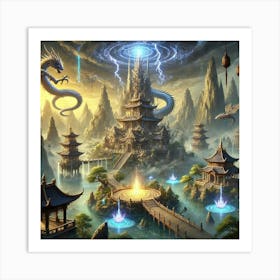 A Majestic Scene Depicting The Shenlong Sovereignty Art Print