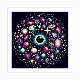 Pixelated Universe 2 Art Print