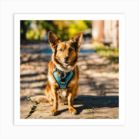 A Photo Of A Dog Leash Attached To A Dog S Collar 4 Art Print