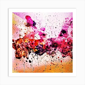 Abstract Painting The red stream of emotion Art Print