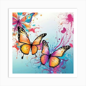 Colorful Butterflies 114 Art Print