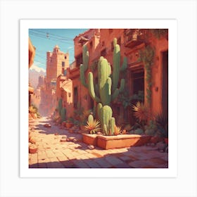 Cactus Street 1 Art Print