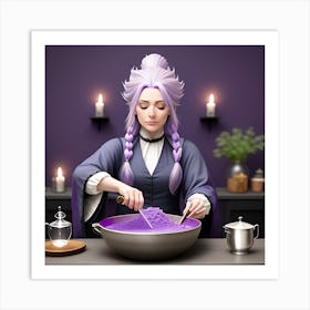 Witch With Purple Hair Art Print