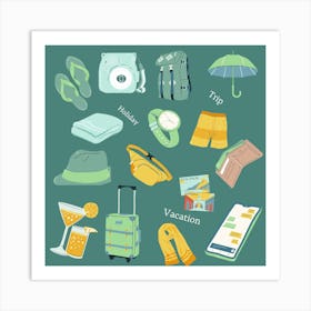 Beach, travels ,trip Art Print