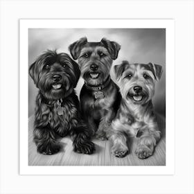 Three Terriers Art Art Print