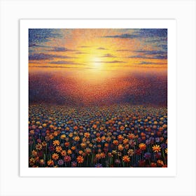 Sunset In The Meadow 4 Art Print