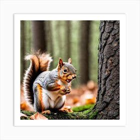 Squirrel In The Forest 128 Art Print