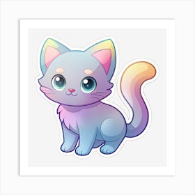 Cute Cat Sticker 7 Art Print