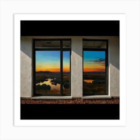 Sunset Through Windows Art Print