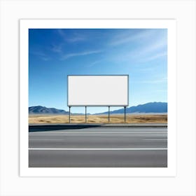 Mock Up Blank Billboard Roadside Advertising Large Outdoor Customizable Template Unprinted (12) Art Print