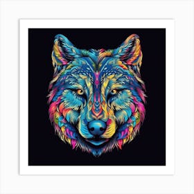 Colorful Wolf Poster