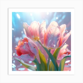 Pink Tulips Art Print