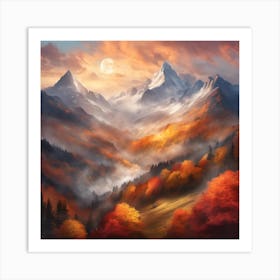 Mountain Landscape Painting Art Print