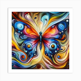 Colourful Ornate Butterfly Abstract V Art Print