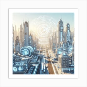 Futuristic City 80 Art Print