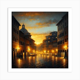 Rome At Dusk Art Print Art Print